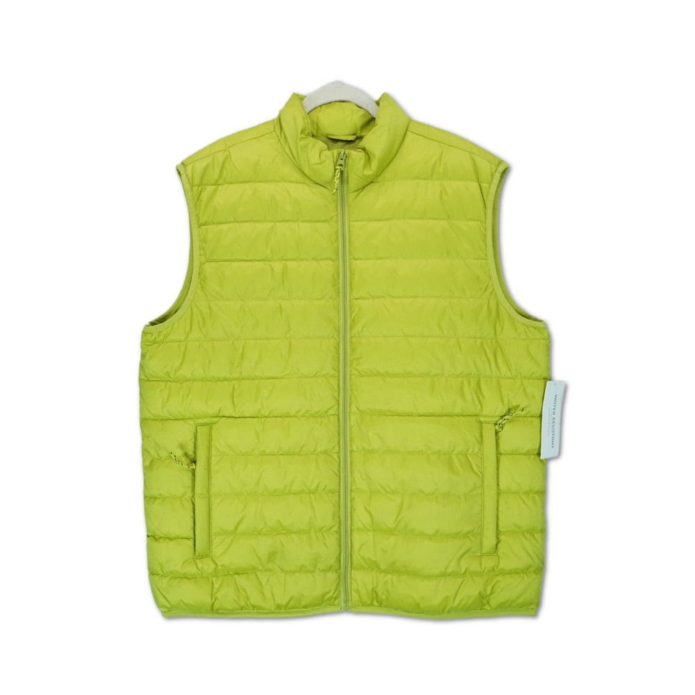 NWT Old Navy Waterproof Men's‎ XL Bright Green Thin Vest Full Zip Sleeveless